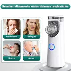 Inalador Portátil Silencioso Nebulizador Recarregável Com Máscaras