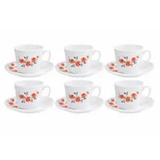 xícaras para café ou chá com pires 12 peças branca de porcelana