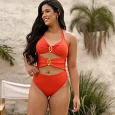 Maiô Feminino Com Bojo Fivela Alça Moda Praia Elegante 2026