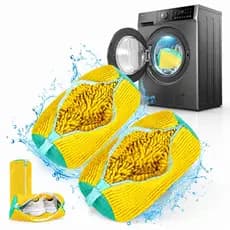 Saco Lava Tênis Premium Para Máquina De Lavar Microfibra Chenille Anti-Impacto Com Zíper