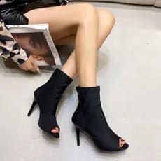 2023 moda estilo simples oco tubo curto Jazz dança dança de salto alto boca de peixe sandálias botas