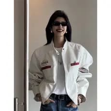 Estilo americano roupas de couro do plutônio roupas da motocicleta jaqueta feminina 2026 primavera outono costura bordad