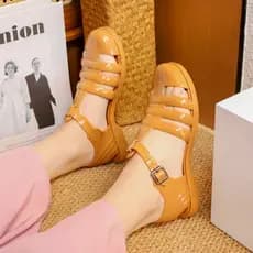 Sandálias de cristal femininas plana exterior usar sapatos romanos moda simples sapatos de borracha macia antiderrapante