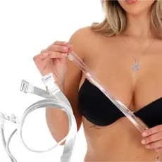 Kit 6 ou 12 PARES de Alça de Silicone Removível Invisível Transparente para Sutiã Tomara que Caia