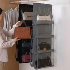 8 ou 6 Bolsas Organizador de Bolsa Multiuso Guarda Roupa Cabide Pendurar Protege de Poeira