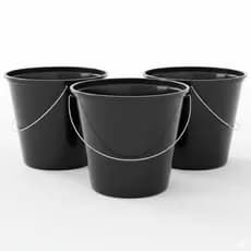 Kit Baldes 10 Litros Preto Limpeza Alça De Ferro Plástico Resistente Lavanderia reforçado Grande
