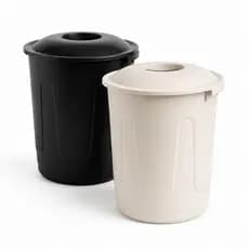Kit 2 Cestos Grande 60L Robusta Funcional Lixo Lixeira Com Tampa Plástico PREMIUM Forte Organizador