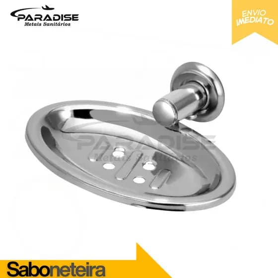 Saboneteira Para Banheiro Porta Sabonete Aço Inoxidável Paradise Imports Cromada