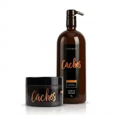 Kit Cachos Creme Pentear  Ativador + Máscara de Cachos Ledebut - Definição Hidratação Controle do Frizz  1,3L Promoção