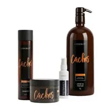 Kit Cachos Profissional Creme Pentear, Shampoo, Mask e Reparador de Pontas - Ledebut - 1,6 litros