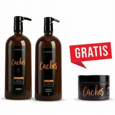 Kit Cachos Creme Pentear e Shampoo + Máscara Cachos Grátis + Ledebut 2,3 litros Crespas e Cacheadas