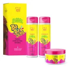Kit capilar Babasoul fragrâncias cheirinho de chiclete 3 itens Shampoo, Condicionador e Máscara