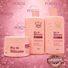 KIT CAPILAR MIX DE SILICONE SOUL 3 itens - SHAMPOO TURBO - CONDICIONADOR TURBO E MÁSCARA CAPILAR