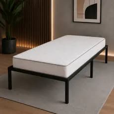 Cama Metal Solteiro Reforçado Base de Ferro Resistente