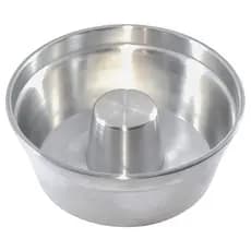 Jogo 6 formas de Bolo e Pudim Alumínio polido Kit Tamanho 12 cm com furo central