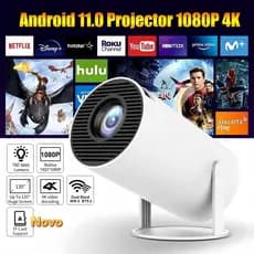 Projetor inteligente HY300/HY320, sistema Android 11, 4K HD 1920x1080, HDMI, Wi-Fi, alto-falante Bluetooth integrado