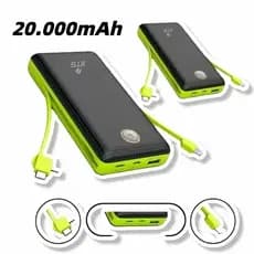 Carregador Portátil Power Bank , 20.000 mAh/10.000 mAh, com indicador de nível de bateria