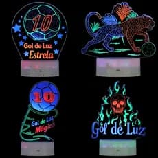 Luz noturna LED tricolor, luz noturna 3D, decoração de Halloween, caveira, leopardo, futebol, com controle remoto
