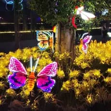 [40CM]Luzes decorativas de borboleta em LED, dinâmicas/estáticas, para árvore de Natal (com suporte incluso)