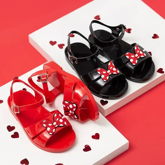 Sandália Baby Infantil Menina Laçinho Minnie Ratinha Meigo Fofo Solado Antiderrapante Macio Promoção