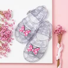 Sandália Infantil Menina Laçinho Minnie Glitter Leve Macia Antiderrapante Promoção