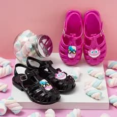 Sandália Infantil Baby Menina Bala Fini Marshmallow & Dentadura Divertida Antiderrapante Volta as Aulas