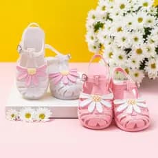 Sandália  Infantil Menina Aranha Meia Flor Margarida Casual Meiga Antiderrapante Macia Promoção Volta as Aulas