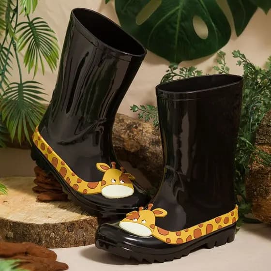 Galocha Girafinha Infantil Criança Safari Diversão Impermeável Antiderrapante Inverno Promoção