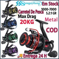 Sougayilang🔥Molinetes de Pesca | Relação 5.2:1 | Carretel em Alumínio CNC | Freio de 22Lbs | Molinete Suave Fishing Reel