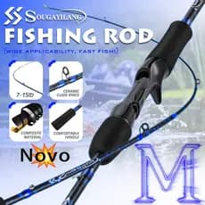 Sougayilang🎣Vara de Pesca de Lançamento com Guias Cerâmicas | Peso de Linha 💪7-15lb | Vara Portátil para Robalo e Truta