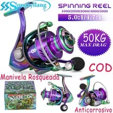 🎣Sougayilang✨Molinete de Pesca 1000-5000 Relação de Marcha 5.0:1/4.7:1 Carretel de Alumínio CNC para Água Doce e Salgada