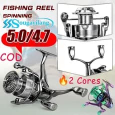 Sougayilang 🔥 Molinete Giratório Premium 1000-5000 CNC Metal 5.0:1 Alavanca Dupla para Pesca de Carpa e Água Salgada