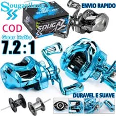 🔥Sougayilang Carretilha Baitcasting Freio Magnético Ajustável, Manivela Confortável Ideal para Pesca em Água Doce Reel
