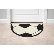 Tapete Meia Lua Bola de Futebol Antiderrapante Antiderrapante Emborrachado Decorativo