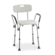 Banqueta de Banho Dellamed D3 com Encosto e Braços Ajustáveis 135kg