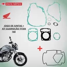Kit Junta de Motor Completo + Guarnição Tampa de Válvula Cabeçote Moto Cg 160 Titan Nxr 160 Bros