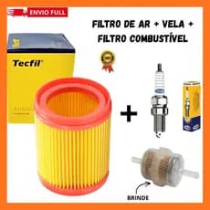 Kit Revisão Filtro de Ar Titan 150 2004 a 2008 + Vela de Ignição Magneti Marelli