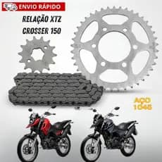 Kit Relacao Tracao Transmissão Yamaha Xtz150 Crosser  2014 2015 2016 2017 2020 à 2026  Aço 1045