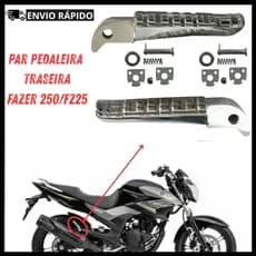 Par Pedaleira Traseira Yamaha Fazer 250 Fz 25  Direita e Esquerda 2006 à 2026 Pedal de Apoio