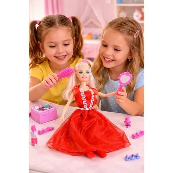 Boneca Nane Infantil Com Vestido e Acessórios Brinquedo Fashion