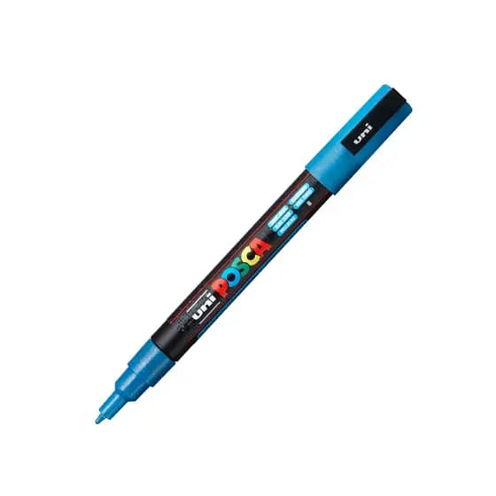 Caneta Posca PC-3ML Glitter Azul Claro Uni-Ball