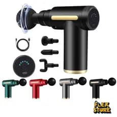 Massageador Elétrico Muscular Portátil Profissional 4 Níveis com 4 Ponteiras – Alivia Dores e Tensão