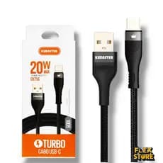Cabo Carregador Turbo Tipo-C Kimaster CB752C 20W 5A Reforçado Nylon 1M – Carregamento Rápido