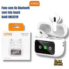 Fone de Ouvido sem fio Bluetooth Kaidi KNC4219 ANC TWS com Tela Touch + Estojo Inteligente