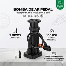 Bomba Encher Pneu Manual Bicicleta Bola Moto Bike Carro
