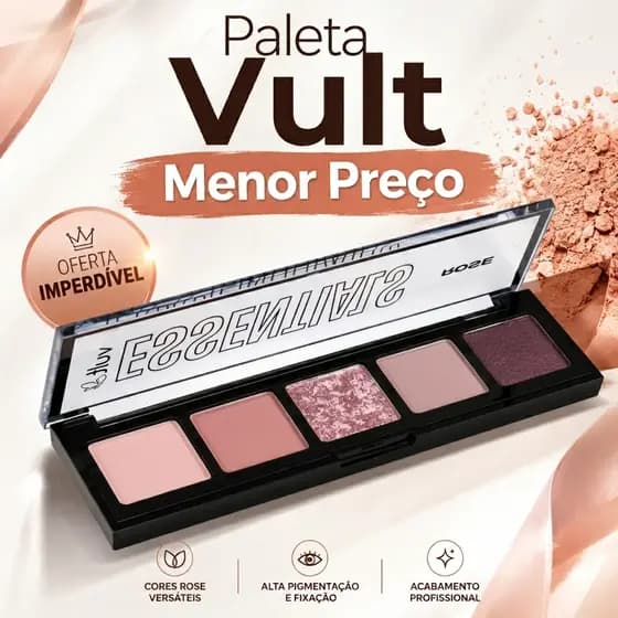 Paleta de Sombras Vult Essentials Neutrals 5 Cores 3g Matte e Cintilante