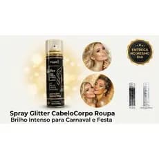 Spray Glitter Corpo Cabelo Holográfico Popper Roupa Prata Dourado