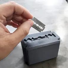 Caixa Descarte Porta Lâminas Barbeiro Bancada Navalhete Barber