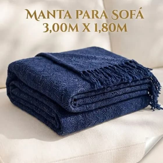 Manta de Sofá Premium 3,00 x 1,80m – Design Moderno, Grande, Sofisticada e Decorativa