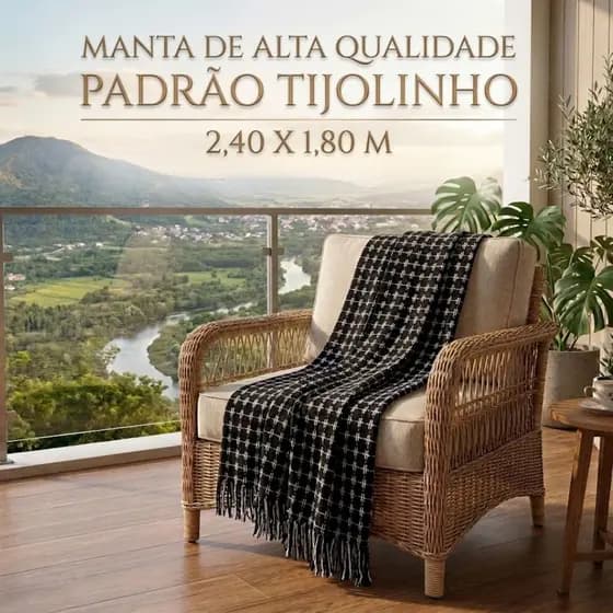 Manta para Sofá 2,40x1,80 Gigante Estilo Tijolinho em Algodão – Tipo Capa Protetora